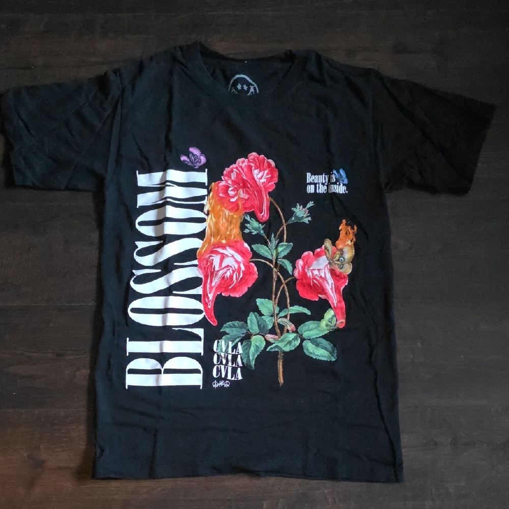CVLA Black Floral Graphic Tee